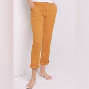 White House Black Market Mustard Gold Midrise Pedi Straight Crop Pants 10 Petite